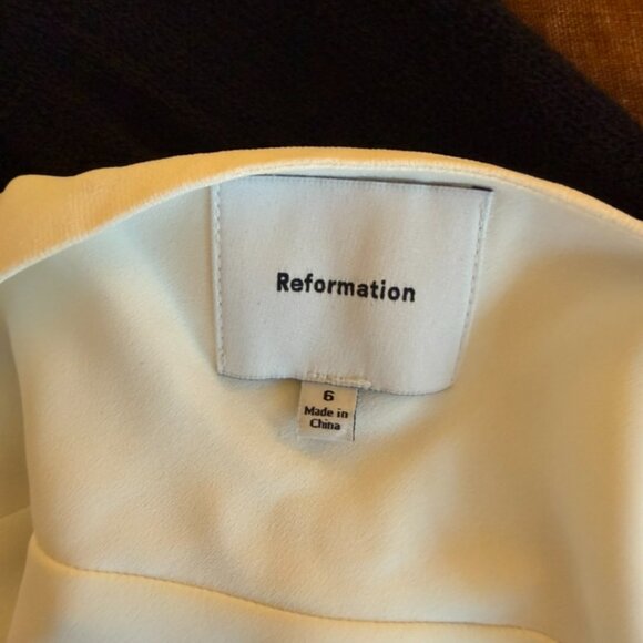 REFORMATION Suki Ruffle Hem Midi Dress in Ivory - Picture 4 of 4